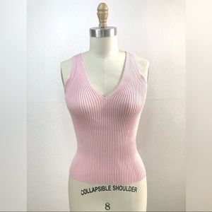 90’s vintage NY&CO pink ribbed knit tank